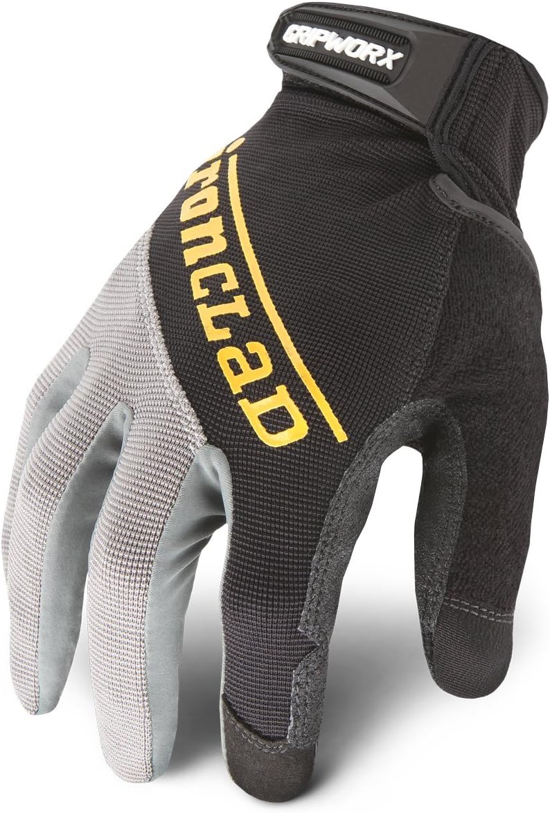 IroncladBGW-02-S Gripworx Series Gloves, Black, Small