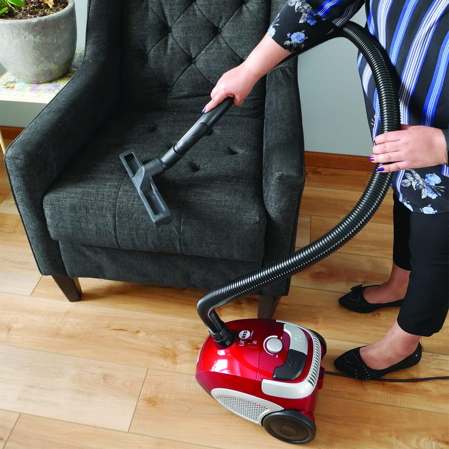 Atrix Red Lil Portable Canister Vacuum w/ 2 Quart HEPA Filter & Variable Speed Motor, Premium Bundle