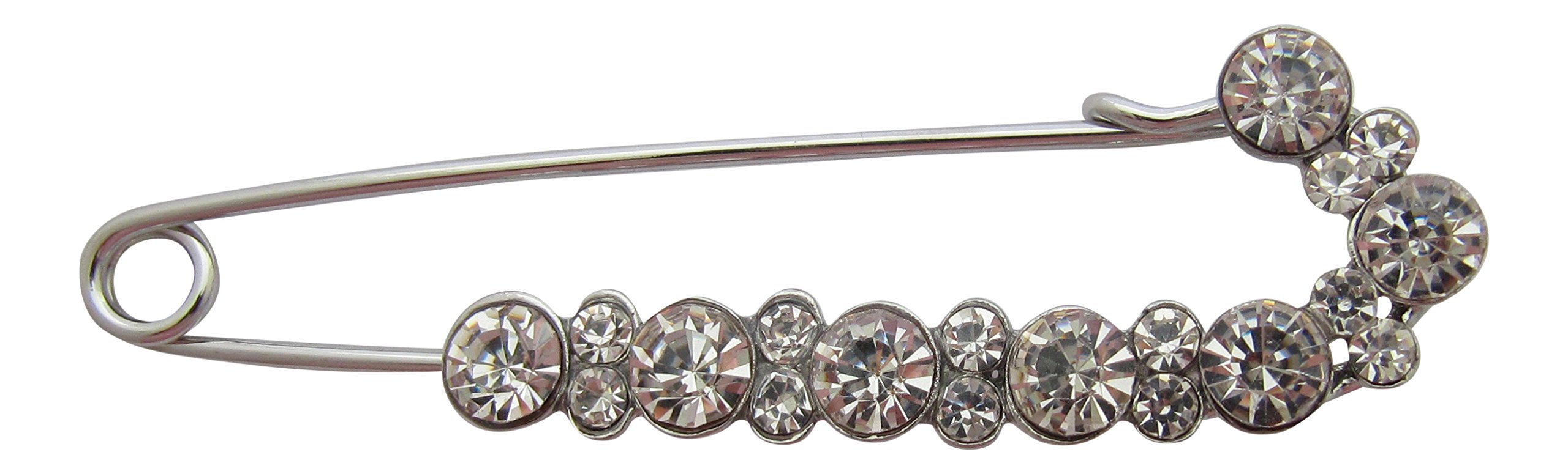 Chunky Crystal Pin Pashmina Pin Scarf Pin Diamante Silver