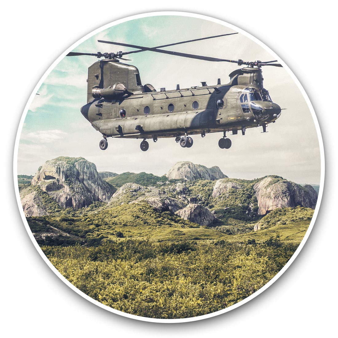 Destination Vinyl Ltd Chinook Helicopter Military Raf 15542 Vinyl Stickers (Set Of 2) 7.5Cm - Chinook Helicopter Military Raf #15542