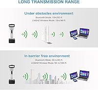 Vista 6 de NETUM Escáner de código de barras inalámbrico Bluetooth 1D de moda, lector de código de barras CCD manos libres con soporte y memoria incorporada