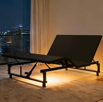 Adjustable Bed Frame Queen with Wireless Remote, Zero Gravity Adjustable Bed Frame with Head and Foot Incline, USB Ports, Under-Bed Nightlights,Quiet Motor, Easy Assembly Queen+USB