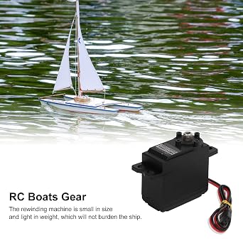 High Torque Alloy Sail Winch Servo Motor - Anolog Black Metal Gears for RC Ship Rope Machines