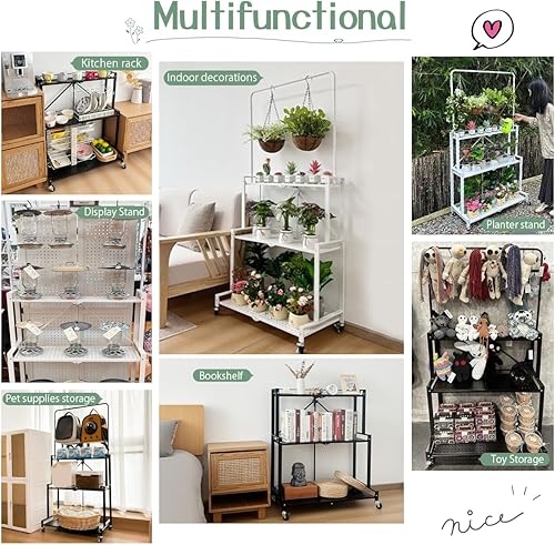 Miniatura 6 de lumizone Soporte para plantas plegable de 4 niveles para interior y exterior, estante para plantas colgante, sin necesidad de montaje, área de