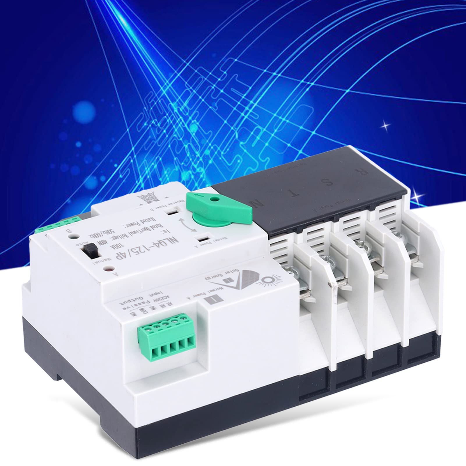 Interuptore Automatico a Doppia Alimentazione, NLQ4‑125/4P 100A 220V Interuptore di Transferencia Automatico Doppio ATS 400V AC Generatore Portatile Interuptore a Doppio Transferencia