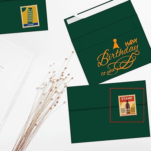 Vista 43 de Paquete de 100 sobres blancos de 5 x 7 pulgadas, sobres A7 para invitación de tarjetas, boda, fiesta de cumpleaños, baby shower