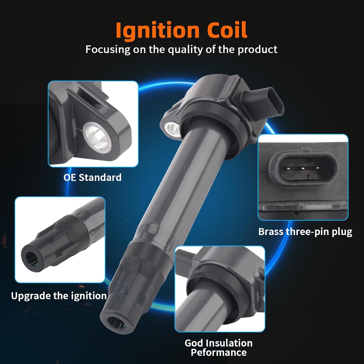 Set of 4 Ignition Coil Pack UF557 and Iridium Spark Plugs Compatible with Jeep Patriot Compass,Chrysler 200 Sebring,Dodge Avenger Journey Caliber 2007-2016 2.4L/2.0L L4