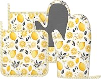 Vista 20 de Manoplas de Horno con Diseño de Hongos, Juego de Agarraderas de Silicona Vintage con Hoja Mágica, Guantes de Cocina Agarraderas Resistentes al Calor