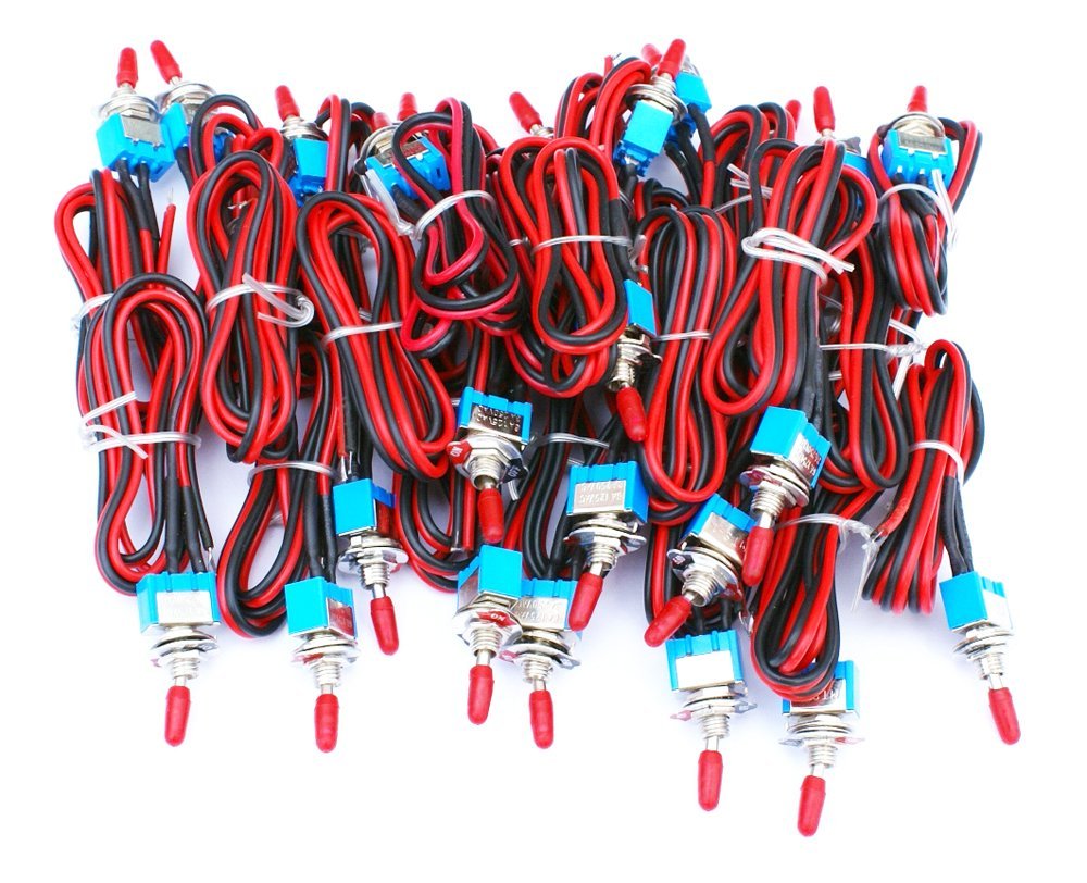 DNF (10 Pack) Security Alarm Pre-Wired On/Off Mini Toggle Switch 12V