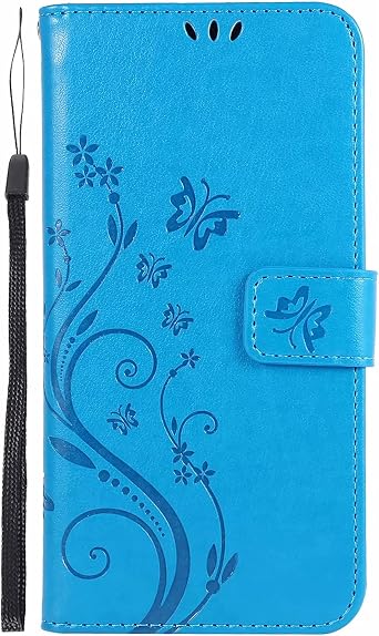 S22 Phone Case Wallet, S22 Wallet Case for Unisex with Card Holder, Leather Kickstand, Shockproof Flip Cover for Samsung Galaxy S22 5G 6.1 Inch Blue