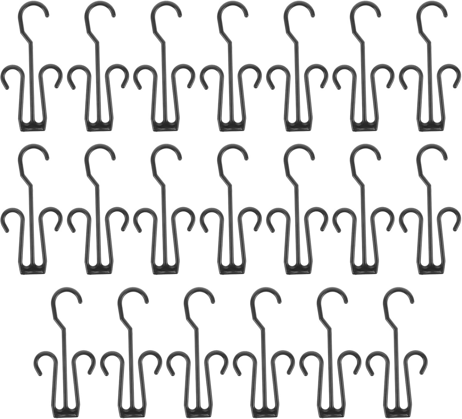 Cabilock Hanging Shoe Hangers 20 Pcs Plastic Shoe Organizer Hooks for Closet Storage Travel Drying Rack Space Saving Racks