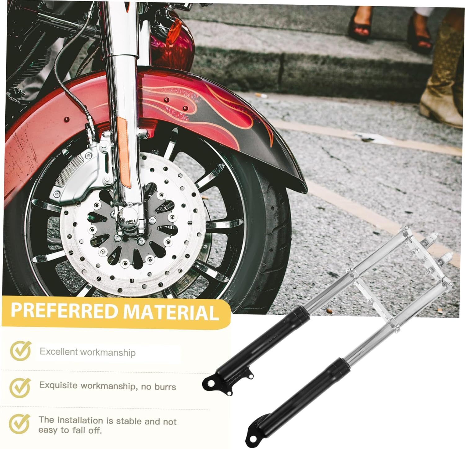 Small Mini Dirt Bike Front Fork Suspension Shock-absorptive Fork Dirt Bike Parts Replacement for Off-road Motorcycles with Non-skid Absorber Design Easy to Install