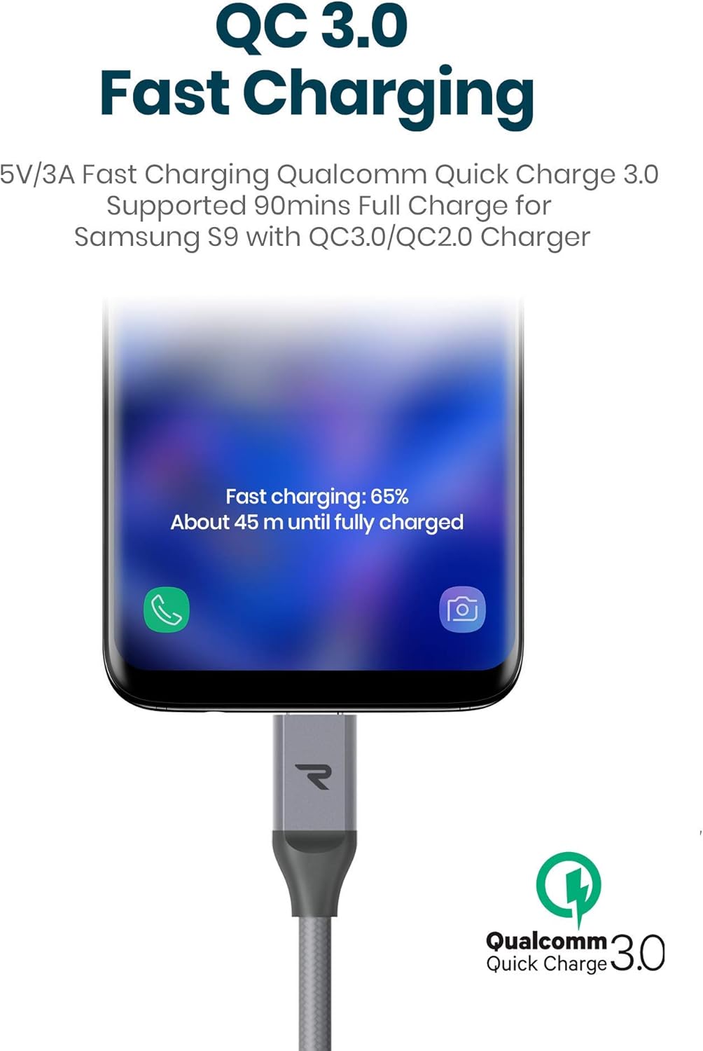 Bеѕt Dеаl 🛒 RAMPOW Braided USB C Cables [6.5ft, 2Pack] - USB 3.0 Type C Charging Cable - QC 3.0 Fast USB C Charger Cable for Samsung Galaxy S9/S8/S10/S20/Note 20, Oneplus, LG, Sony, Moto and More - Silver