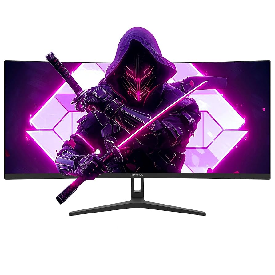 CR340HDM CRUA 湾曲 ゲーミング モニター 34インチ ホワイト Amazon.com: CRUA 34Inch Ultrawide Gaming Monitor, WQHD(3440