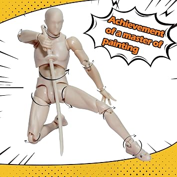Action Figures Body-Kun DX & Body-Chan DX PVC Figure Model Drawing for S H Figuarts with Box for Artists (Skin Colour, Male), männlich, OU2-33-1, Skin-coloured