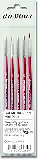 Brushes 5507A2 5580 Spin Miniature Detail (Sizes 10/0, 5/0, 3/0, 2/0, 0) Artist Brush Set, Red, 5 Count (Pack of 1)