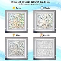 Vista 7 de LEMON CLOUD Película para ventana, película de privacidad para ventana, calcomanías de vidrieras, película holográfica para ventana de arcoíris