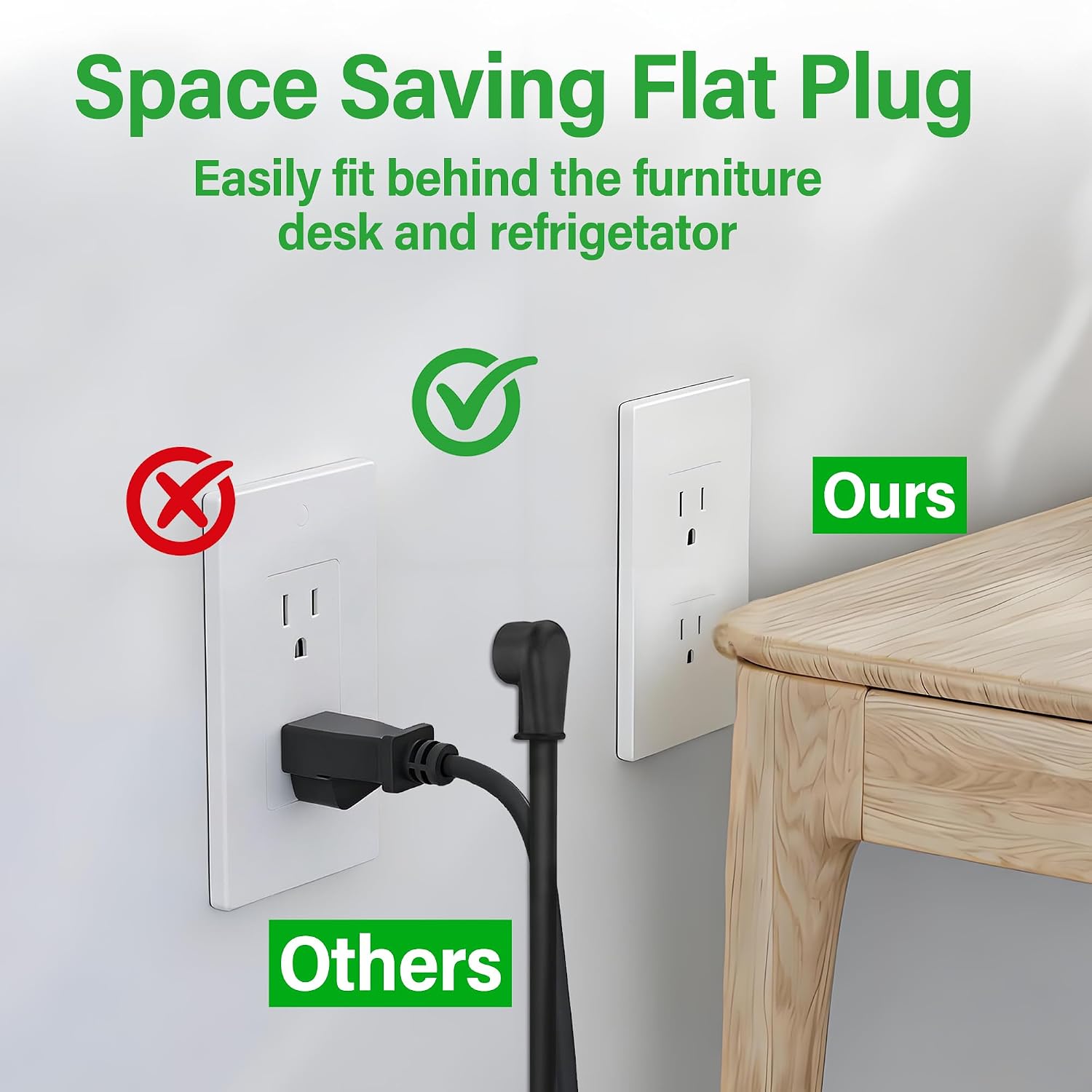 15 Amp to 20 Amp Plug Adapter, UL Listed 12AWG Right Angle 4 in 1 NEMA 5-15P to 5-15R/5-20R/6-15R/6-20R Heavy Duty T Blade AC Power Cord for Home Workshop Garage RV(3Ft)