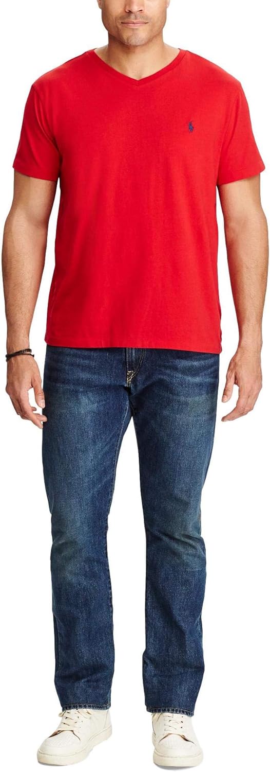 Polo Ralph Lauren Mens T-Shirt V-Neck (L, RL2000Red) - Image 3