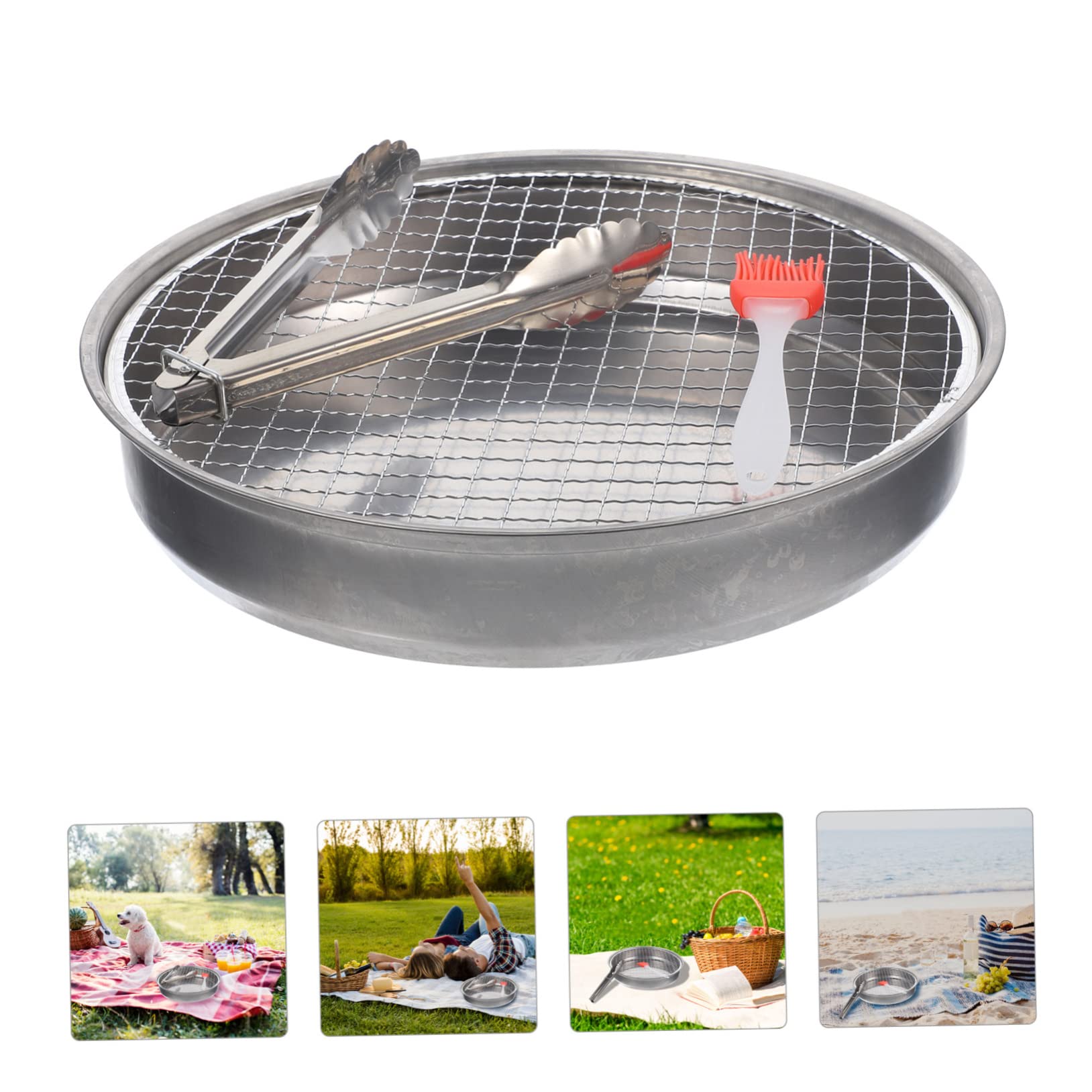ifundom Portable Bbq Grill Stainless Steel Outdoor Camping 28cm Disposable Charcoal Grill Rack
