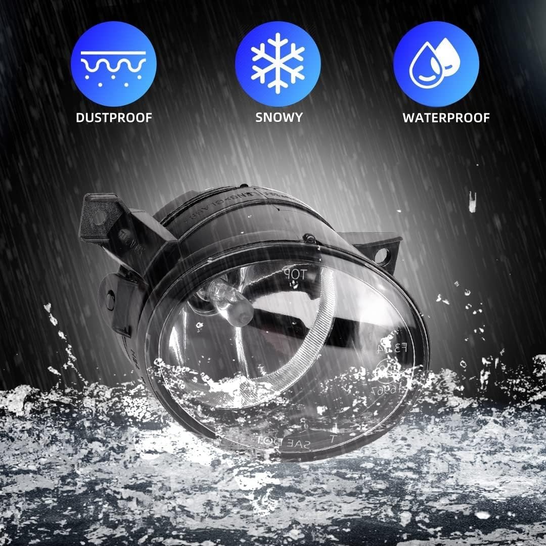 Fog Lights for Volkswagen GTI/Volkswagen Jetta 2006 2007 2008 2009 2010, Premium (VW GTI/Jetta) Fog Lamps Replacement, 1 Pair (Smoke Lens)