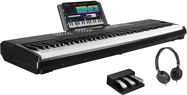 STRICH Digital Piano 88 Keys, Hammer-Action Weighted Keyboard, 2x15W Speakers, Full-size Electric Piano Keyboard, Supports USB-MIDI/Wireless Connect, SDP-120