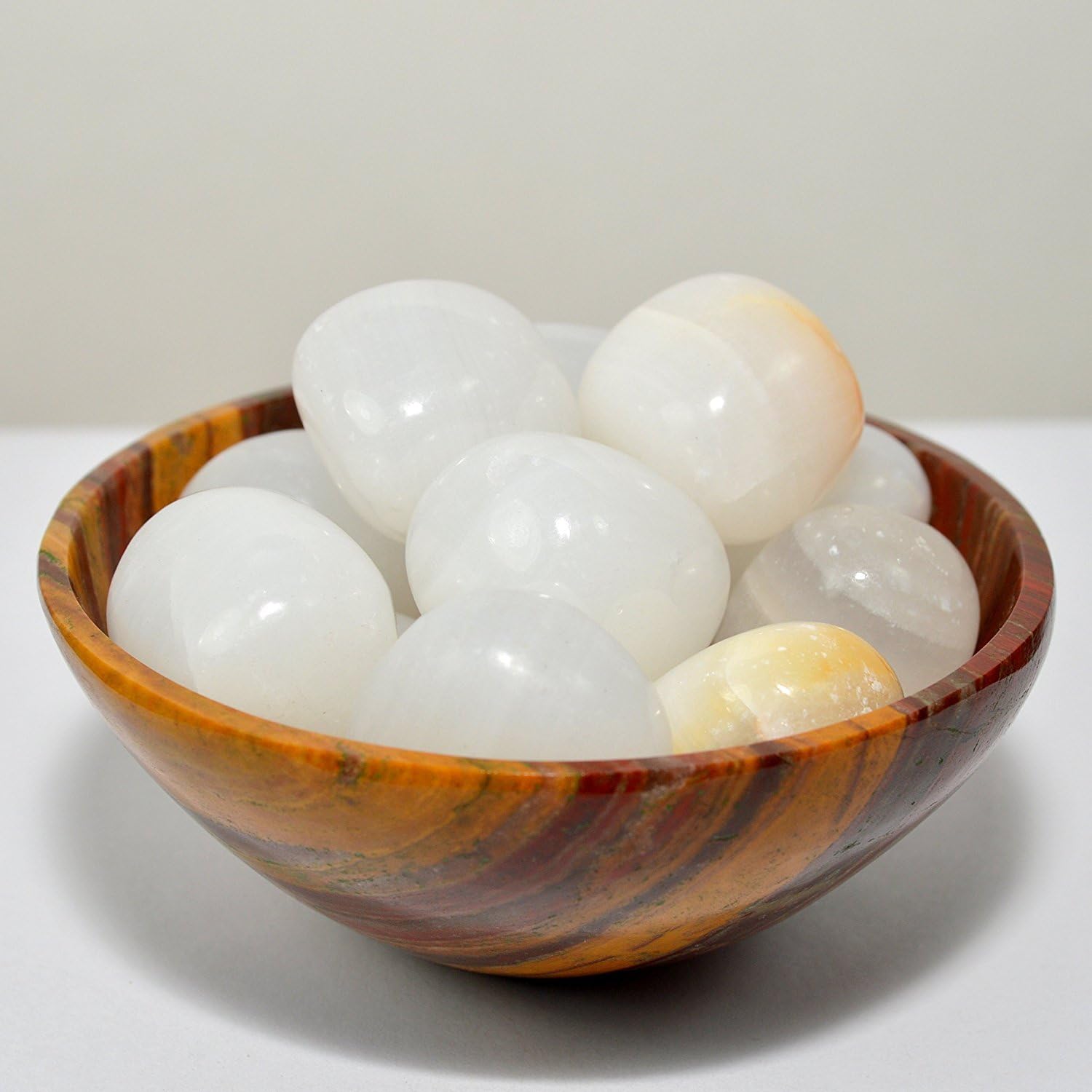 HQRP 10PCS Natural White Onyx Pebbles Polished Cabochon Gemstone Crystal Mineral Specimen Cabs from Peru