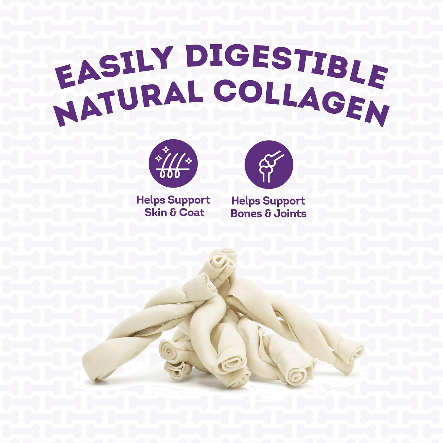 USA Collagen Twist 6-7" Dog Chew Treats - Natural Flavor, 6 Count/1 Pack