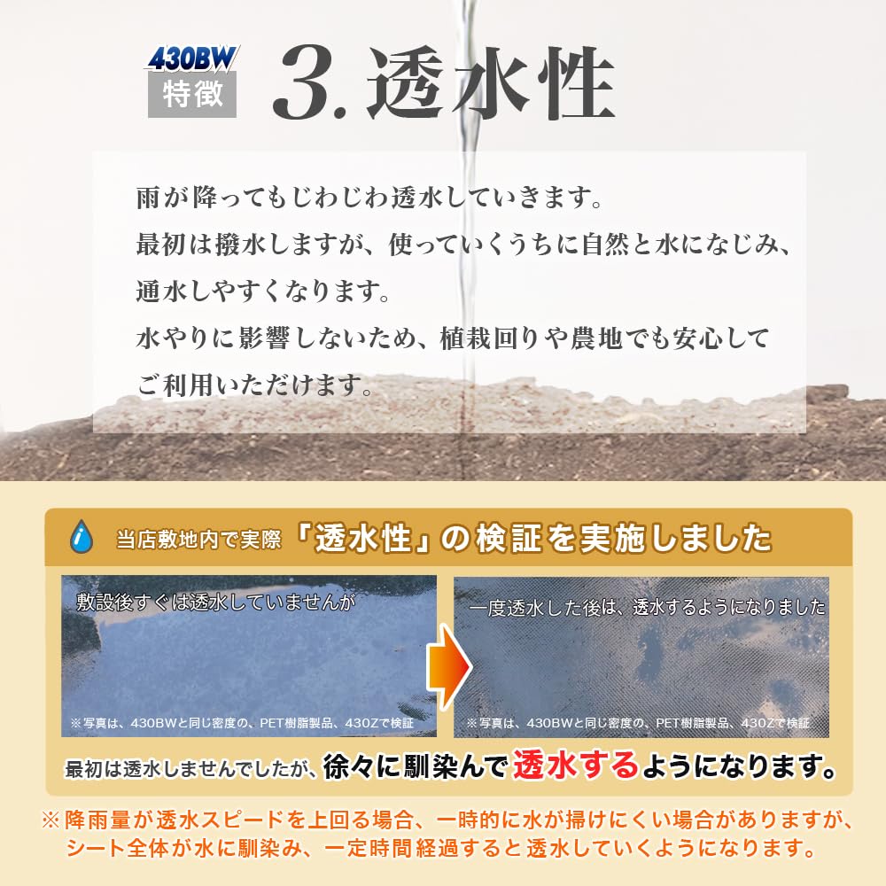 Amazon | 防草シート 耐久年数16～18年 硬い材質のため曲げて梱包出来