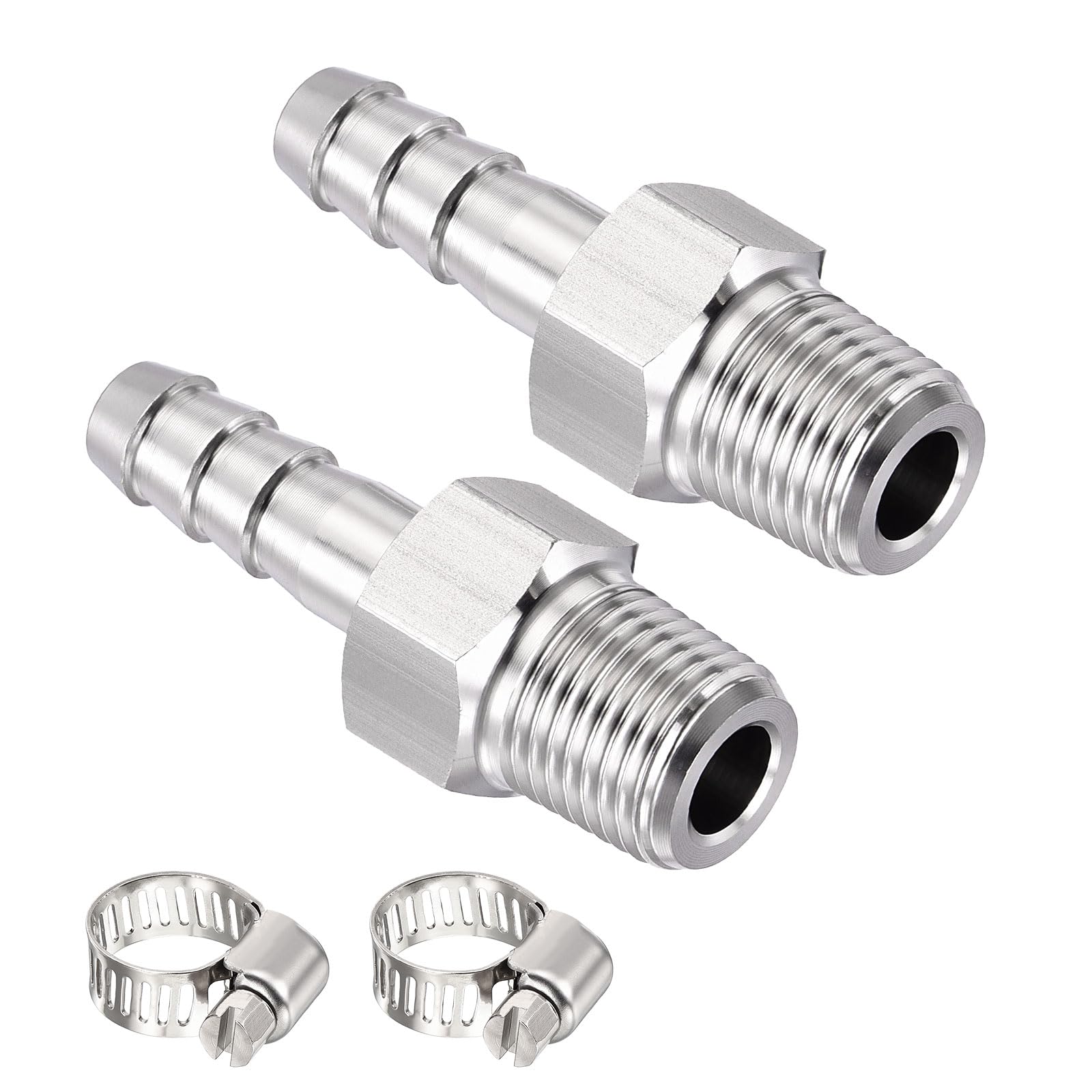 Raccord de tuyau 6.35mm 0.3cm acier inox avec collier serrage pour irrigation