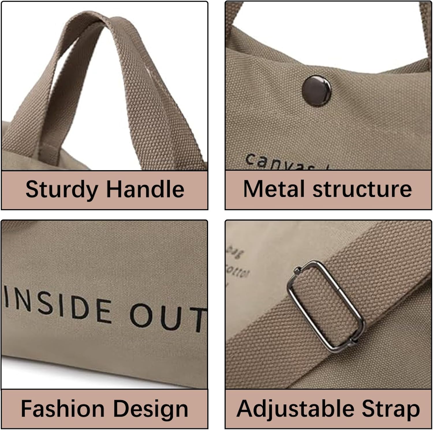 Women Large Canvas Tote Handbags Casual Shoulder Work Bag Crossbody Top Handle Bag Cross-body Handbags