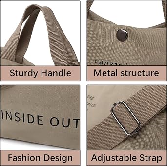 Women Large Canvas Tote Handbags Casual Shoulder Work Bag Crossbody Top Handle Bag Cross-body Handbags