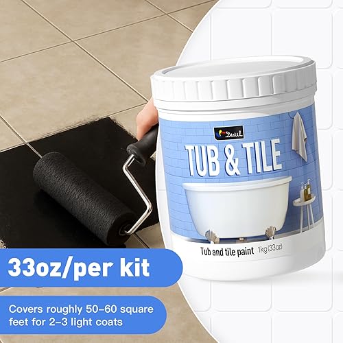 Miniatura 7 de DWIL Acabado de bañera y azulejos, encimera de bañera de fregadero sin olor, fácil aplicación de cubierta, kit de bañera, capa brillante