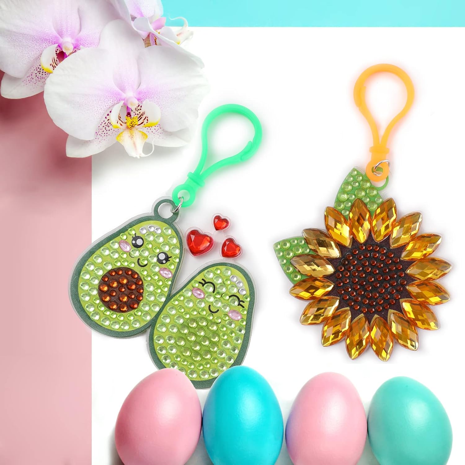 Happy makers Big Gem Diamond Art Painting Arts Crafts Keychains Suncatchers Kits for Gifts, Mosaic Painting Kit by Numbers for Teens Toddler DIY Create Your Own Motivational Frog - Image 5