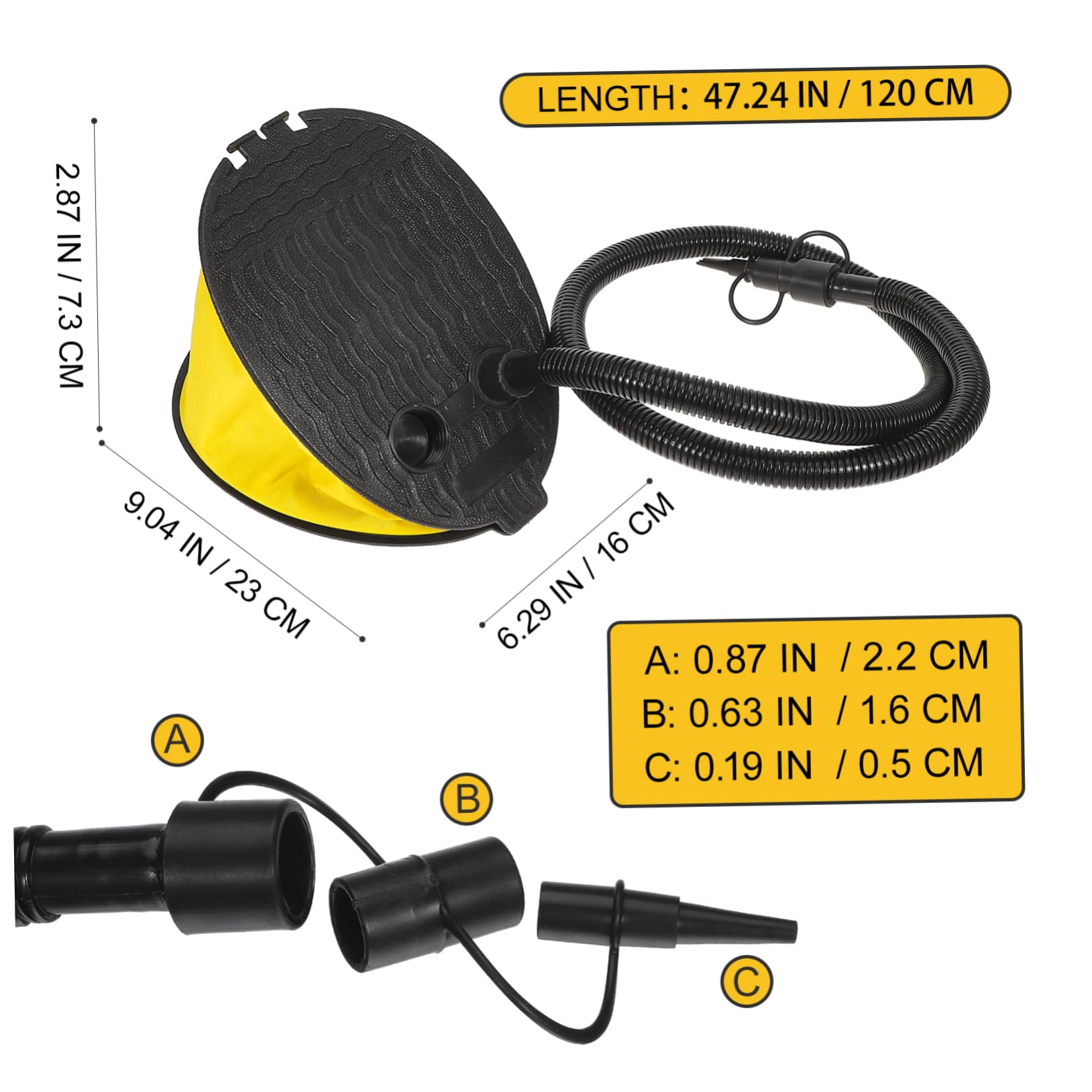 MAGICLULU 3 Stück Blasebalg Fußpumpe Adapter Fußbetriebene Luftpumpe für Luftmatratze Luftbett Camping Kajak Bootsitz Luftkissen Inflator Tragbar ohne Stromversorgung