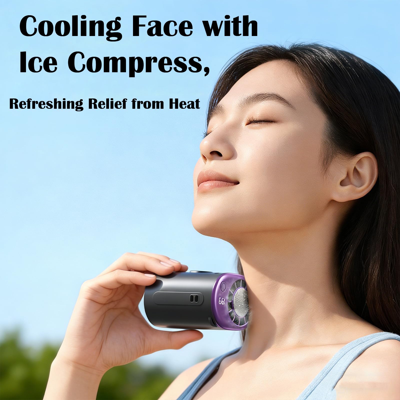 2026 Car Clip on Air Conditioner Fan with LED Display - 360° Rotation, 199 Speeds Adjustable, USB Rechargeable Personal Cooling Fan, for Car Visor, Backseat Kids, Office Desk (Black,Standard) — view 6