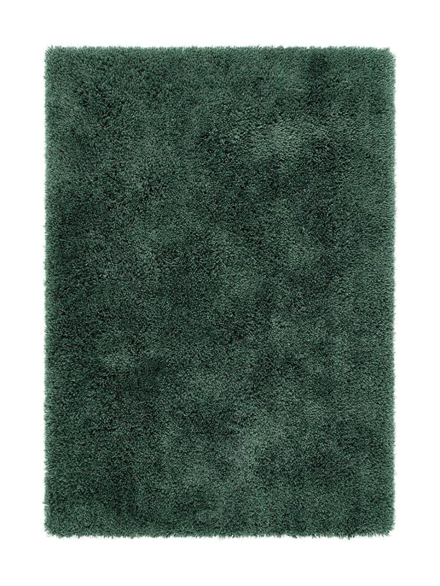 e-Rugs Contemporary Chicago Plain Thick Soft Deep Pile Shaggy Rug, Forest Green - 200 x 290cm