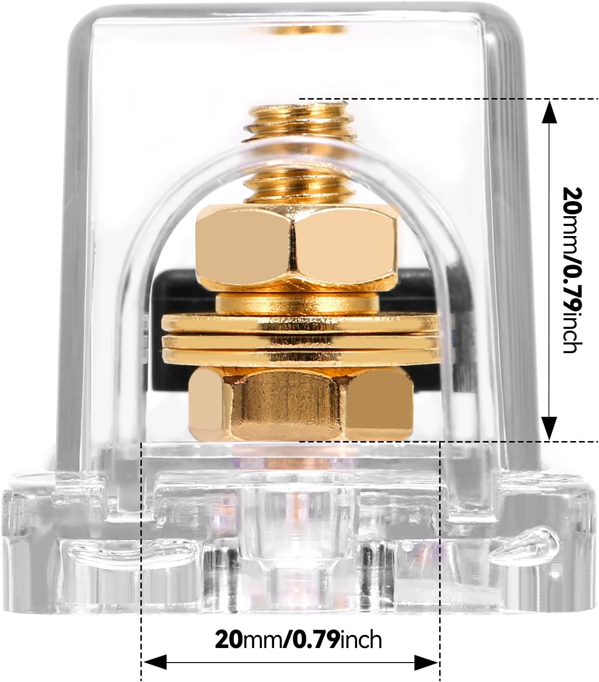 TopstrongGear Solid Brass 0/2/4 Gauge 300Amp ANL Fuse Holder with 300Amp Fuses(2 Pack) (300 Amp)