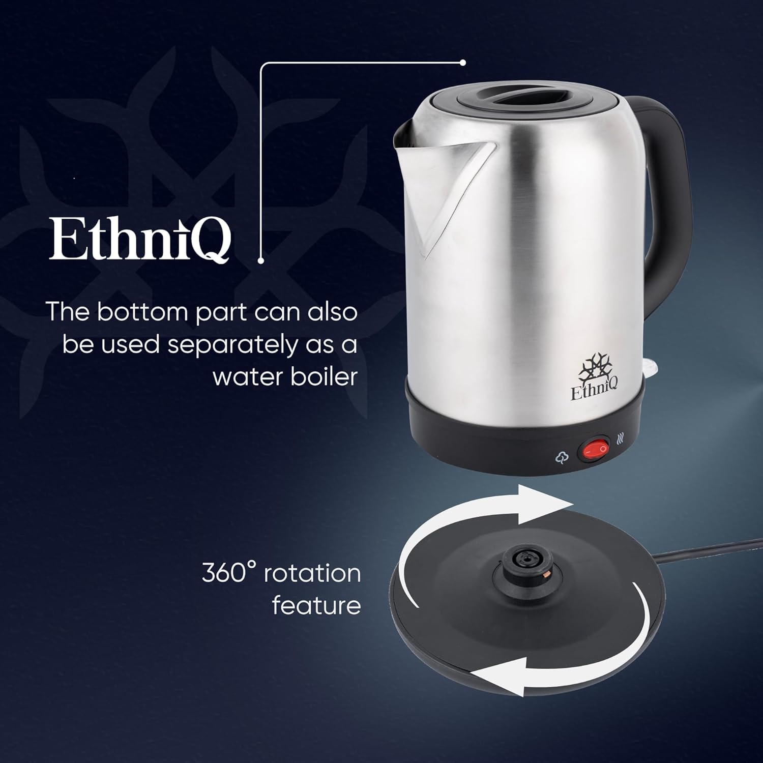 EthniQ Stainless Steel Electric Turkish Tea Maker with Infuser