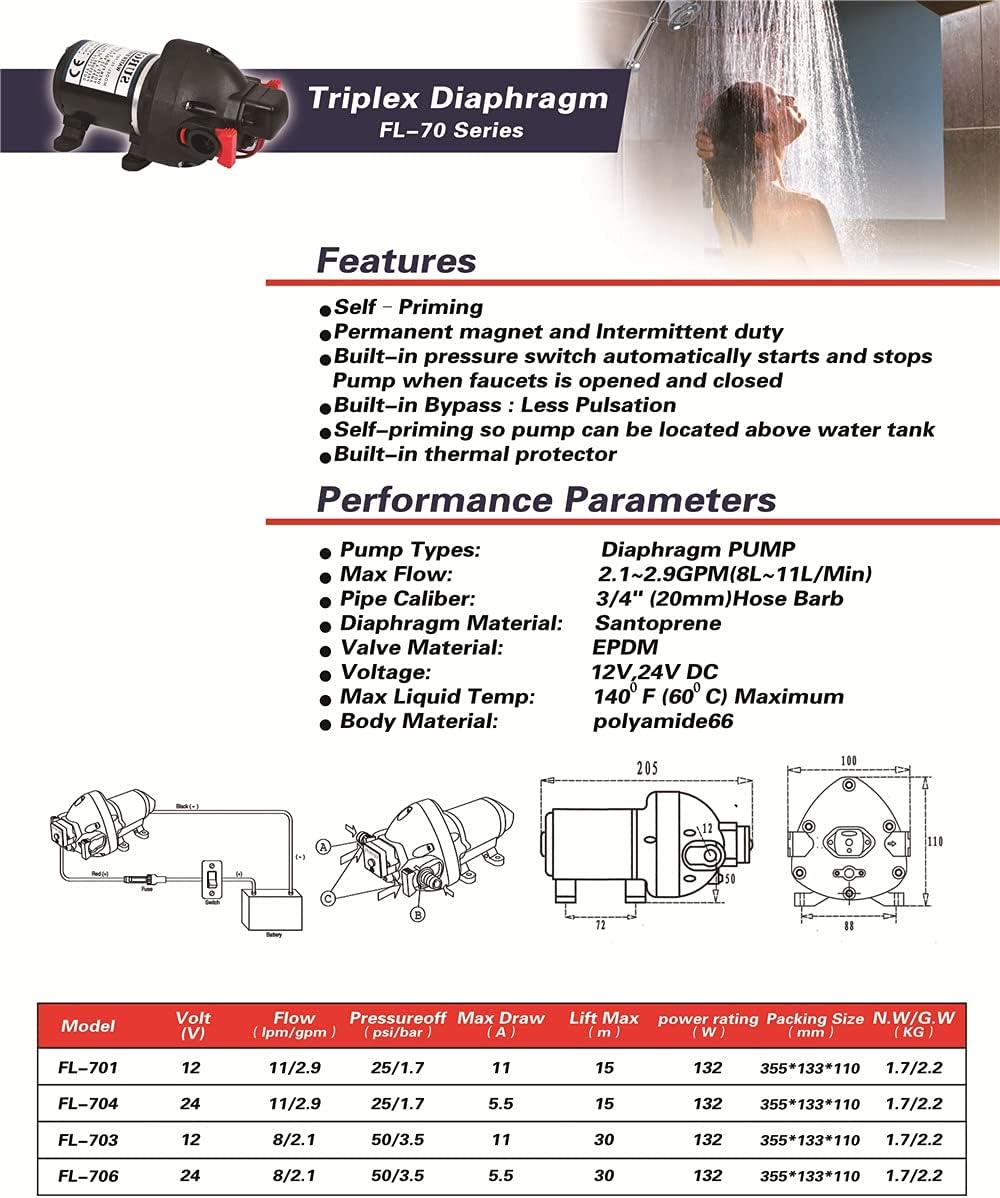 高品質 パワーウォーターポンプ ミニダイヤフラムポンプ25mリフトポンプfl 41 Fl 43電動ウォーターポンプ 電動水中ポンプ Voltage 110v Mda33 Fr