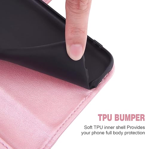 Miniatura 6 de Asuwish Compatible con Xiaomi Redmi Note 10 5G Funda tipo cartera y protector de pantalla de vidrio templado, cubierta abatible, tarjetero,