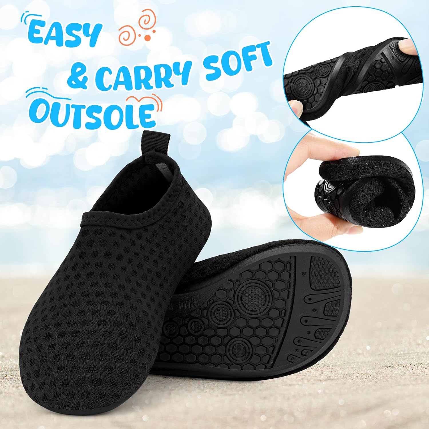 Kids Boys Girls Swim Water Shoes, Toddler Kids Swim Water Shoes Non-Slip Quick Dry Beach Shoes,Barefoot Sports Shoes Aqua Socks for Beach Outdoor Sports - Image 6