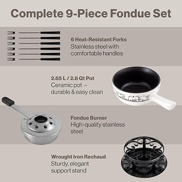 Swissmar Fondue set ceramic 9-delig F66885 Heidi