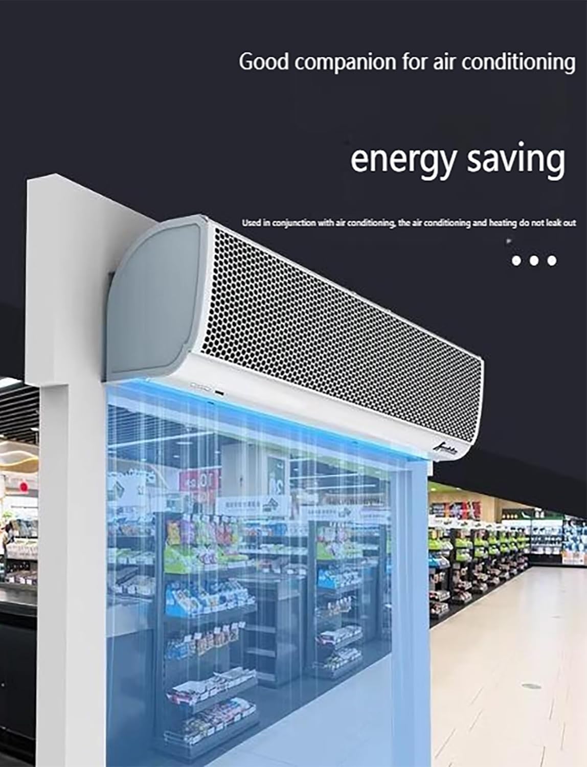 Wall Mounted Air Curtain with Remote Control - High Airflow for Commercial Use, Ideal for Shopping Malls, 71-79 Inch Length