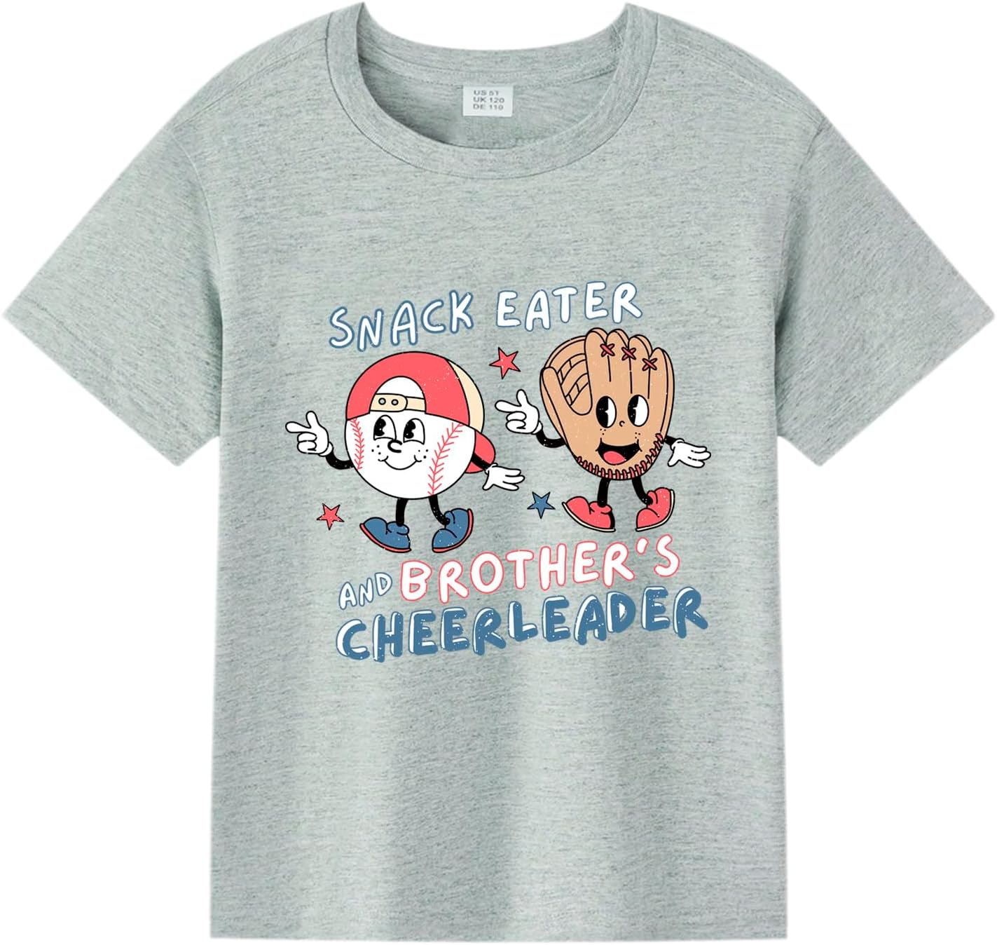 Kids Baseball Shirt Girls Funny Baseball Sister Graphic T-Shirt Summer Short Sleeves Tee Tops Clothes 2-7 Years