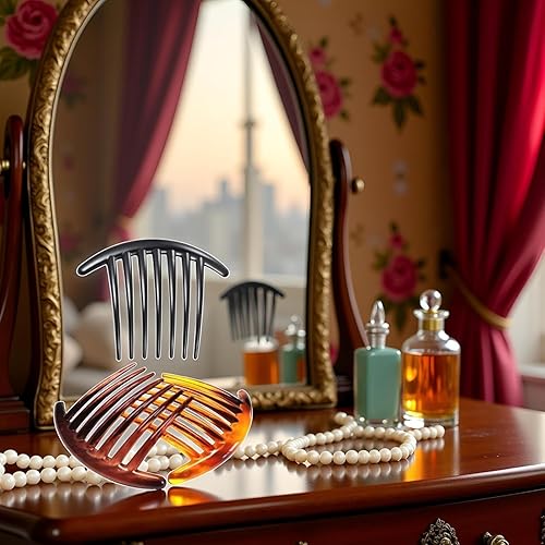 Miniatura 3 de 7 Tooth French Twist Comb, 3PCS Plastic Hair Clip, Hair Side Combs, Hair Accessory for Women Girls, Hair Clip Comb Accessories (Black and Brown)