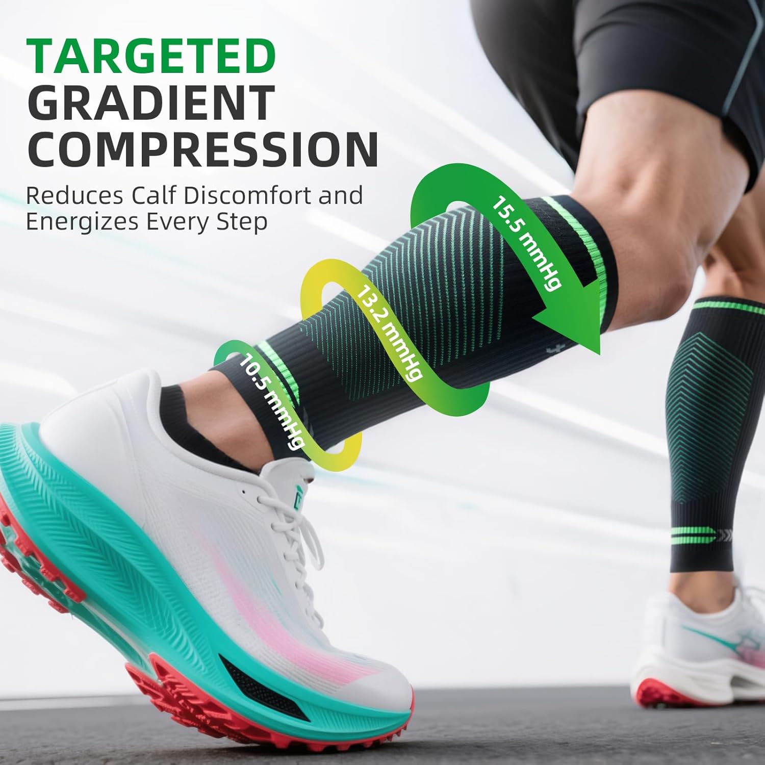 3 Pairs Calf Compression Sleeve for Men and Women, Leg Compression Sleeve for Running, Hiking, Sports - Image 2