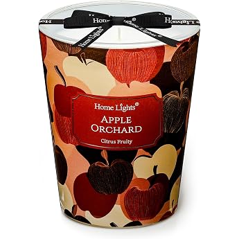 Home Lights Scented Candles in Glass 190g Soy Candles 1-Wick Candle Jars Aromatherapy Smokeless 40 Hours Fully Burned Scented Candle Apple Orchard