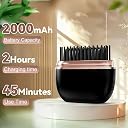 Portable Mini Hair Straightening Comb with Fast Heating | Cordless Hair Straightener with Rechargeable Battery - & Anti-Scald Teeth, Wireless Ionic Styling comb for Women Travel-Friendly & All Hair Types gallery image