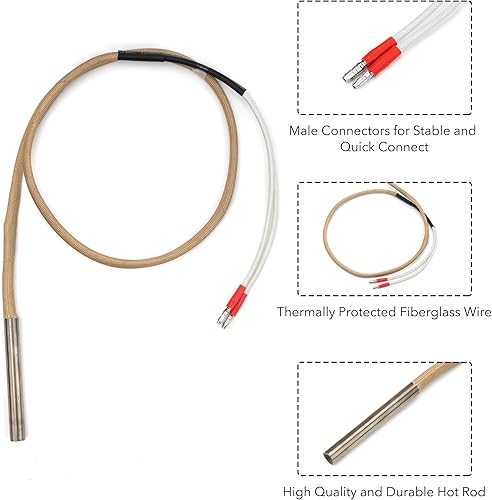 Miniatura 6 de Stanbroil Igniter - Repuesto de varilla caliente para parrilla de pellets Green Mountain Davy Crockett de 12 V, metal